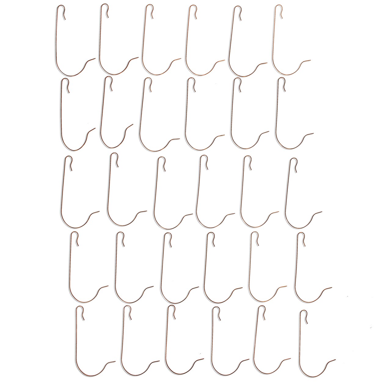 30 Heavy Duty Copper Tone Christmas Ornaments Hooks 2.4 Inches
